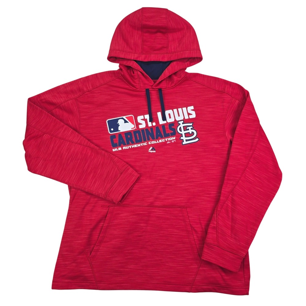 Majestic St. Louis Cardinals Hoodie‎ Mens XL Red Therma Base MLB Authentic